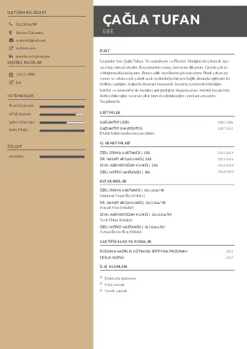 Ebe Cv Örnekleri cv indir